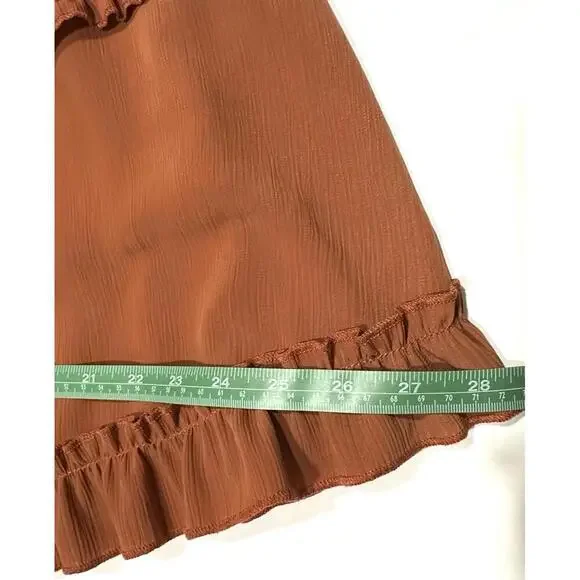 Burnt Orange Ruffle Short Dress Size Small - Picture 14 of 14